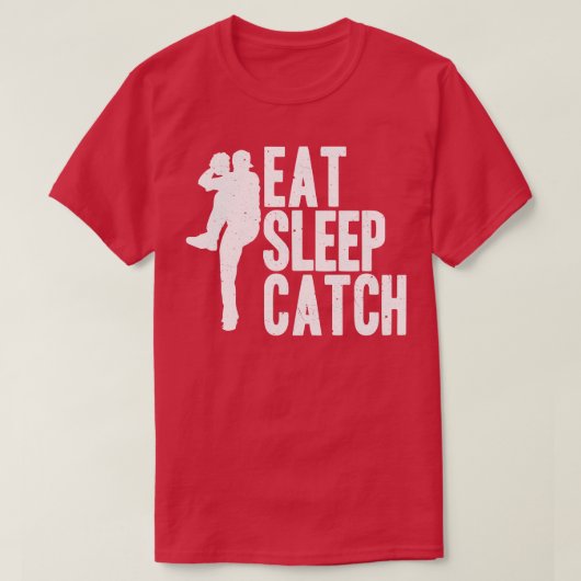 Honkbal Eat Slaap Catch T-shirt (Design voorkant)