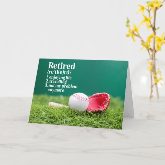 Honkbal Een Home Run Afscheid: Honkbal Pensioen Kaart (Gele Bloem)
