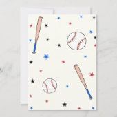 Honkbal Eerste 1e Verjaardagsfeestje Batter Up Kaart (Achterkant)