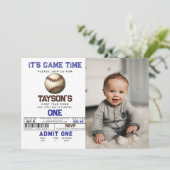 Honkbal Eerste Jaar Down 1e Verjaardag foto Kaart (Staand voorkant)