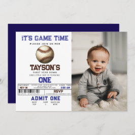 Honkbal Eerste Jaar Down 1e Verjaardag foto Kaart