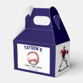 Honkbal eerste jaar naar beneden 1e verjaardag bedankdoosjes (Voorkant Zijde)