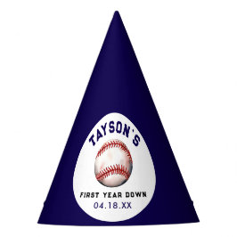 Honkbal eerste jaar naar beneden 1e verjaardag feesthoedjes