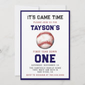 Honkbal eerste jaar naar beneden 1e verjaardag kaart (Voorkant)