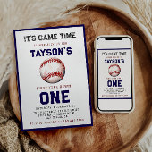 Honkbal eerste jaar naar beneden 1e verjaardag kaart