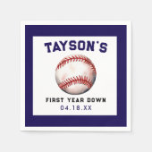 Honkbal eerste jaar naar beneden 1e verjaardag servet (Voorkant)