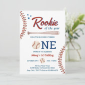 Honkbal Eerste Verjaardag Rookie van het jaar foto Kaart (Staand voorkant)