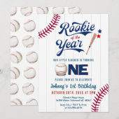 Honkbal Eerste Verjaardag Rookie van het jaar Kaart (Voorkant / Achterkant)