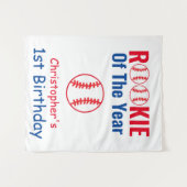 Honkbal Eerste Verjaardag Rookie Wandkleed (Voorkant (horizontaal))