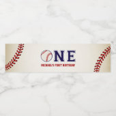 Honkbal Eerste Verjaardag Waterfles Etiket (Enkel label)