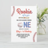 Honkbal Eerste Verjaardagsfeest Meisje Jongen Een Kaart (Staand voorkant)