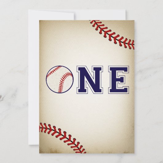 Honkbal eerste verjaardagsfeestje kaart (Achterkant)