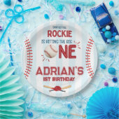 Honkbal eerste verjaardagsfeestje papieren bordje (Feest)