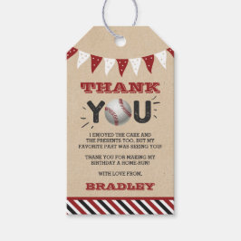 Honkbal elke leeftijd Verjaardag Cadeaulabel