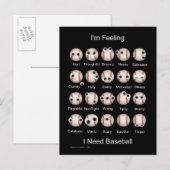 Honkbal Emotions Briefkaart (Voorkant / Achterkant)