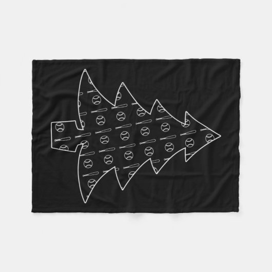Honkbal en bat Collage Sport Kerstboom Fleece Deken (Voorkant (Horizontaal))