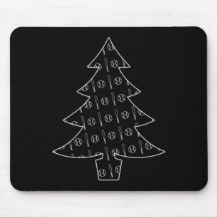 Honkbal en bat Collage Sport Kerstboom Muismat