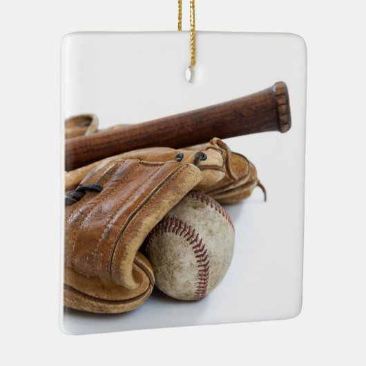  honkbal en bat keramisch ornament (Rechts)