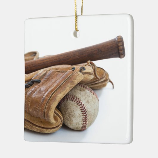  honkbal en bat keramisch ornament (Links)