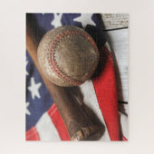 honkbal en bat legpuzzel (Verticaal)