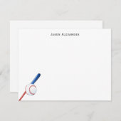 Honkbal en Bat Personaliseert Flat Bedankkaart (Voorkant / Achterkant)