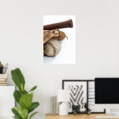 honkbal en bat poster (Thuiskantoor)