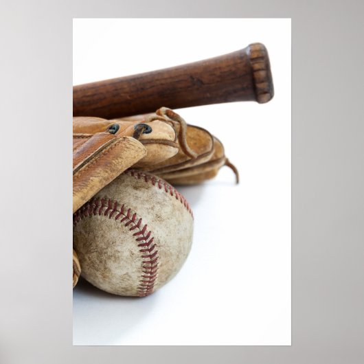 honkbal en bat poster (Voorkant)