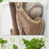  honkbal en bat theedoek (Gevouwen)