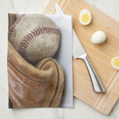  honkbal en bat theedoek (Quarter Fold)