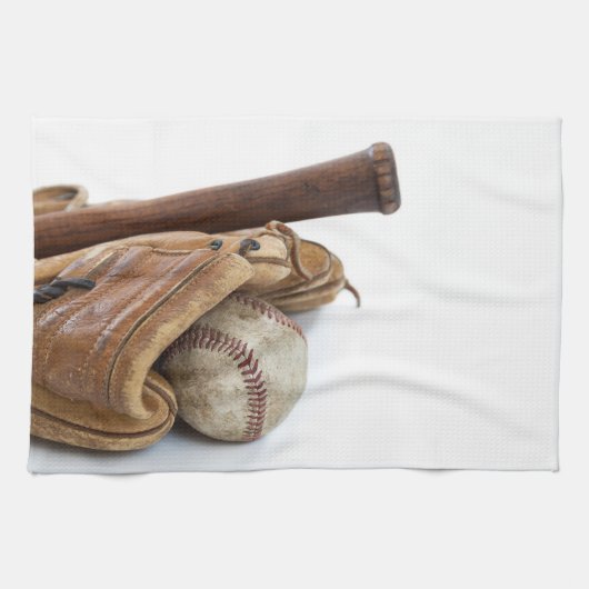  honkbal en bat theedoek (Horizontaal)