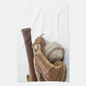  honkbal en bat theedoek (Verticaal)