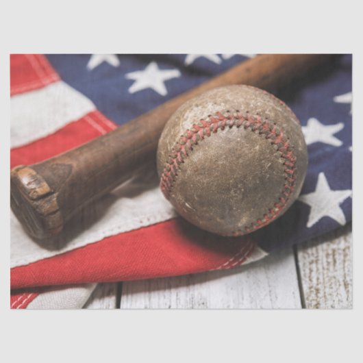  honkbal en bat tissuepapier (Voorkant)