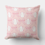 Honkbal en Bogen Roze Girly Nursery Sierkussen (Voorkant)