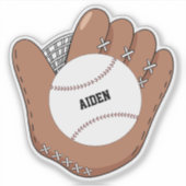 Honkbal en handschoen Doodle Kind vinyl sticker (Voorkant)