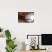 Honkbal en handschoen Sport Poster (Thuiskantoor)