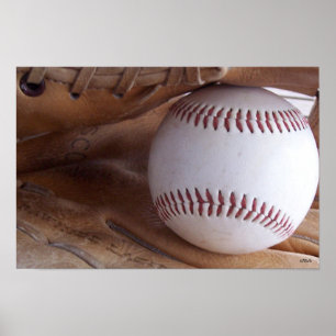 Honkbal en handschoen Sport Poster