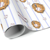 Honkbal en handschoenpatroon cadeaupapier (Rol Hoek)