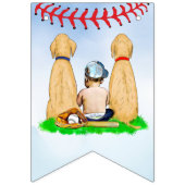 Honkbal en Honden Theme Boy's Baby shower Vlaggetjes (Tweede vlag)