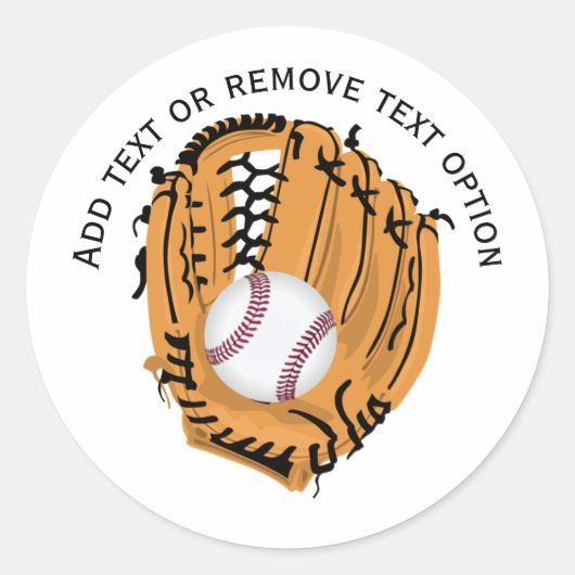 Honkbal en honkbalhandschoen ronde sticker (Voorkant)