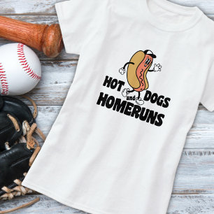 Honkbal en hotdogs fan t-shirt
