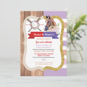 Honkbal en Paard Gezamenlijke Jongen Meisje Verjaa Kaart (Staand voorkant)