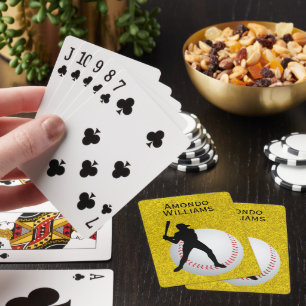 Honkbal en Silhouetted Speler personaliseren Pokerkaarten