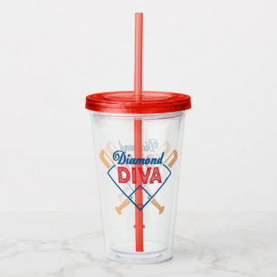 Honkbal en Softbal Lover Game Tumbler Acryl Drinkbeker