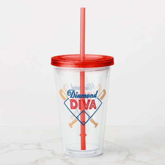 Honkbal en Softbal Lover Game Tumbler Acryl Drinkbeker (Voorkant)