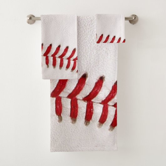 Honkbal en Softbal Rode Steek Bad Handdoek (Insitu)
