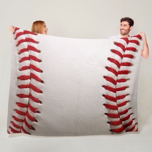 Honkbal en Softbal Rode Steek Fleece Deken (In situ)
