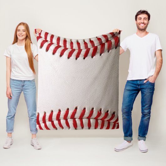 Honkbal en Softbal Rode Steek Fleece Deken (In situ)