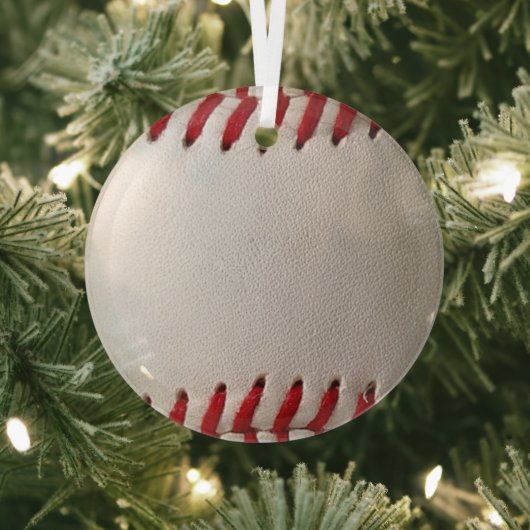 Honkbal en Softbal Rode Steek Glas Ornament (Insitu)