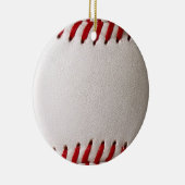 Honkbal en Softbal Rode Steek Keramisch Ornament (Rechts)