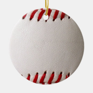 Honkbal en Softbal Rode Steek Keramisch Ornament